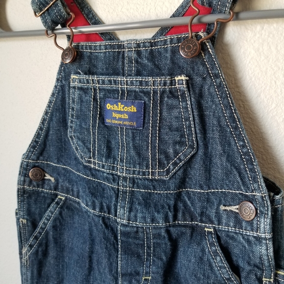 OshKosh B'Gosh Fully Lined Denim Overalls 12M with Leg Snaps - Picture 3 of 9